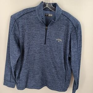 Callaway Mens Golf Pullover Sweatshirt Blue Heather 1/4 Zip Long Sleeve XL